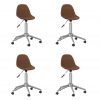 3086055 Swivel Dining Chairs 4 pcs Brown Fabric (2x333468)