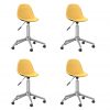 3086059 Swivel Dining Chairs 4 pcs Yellow Fabric (2x333472)