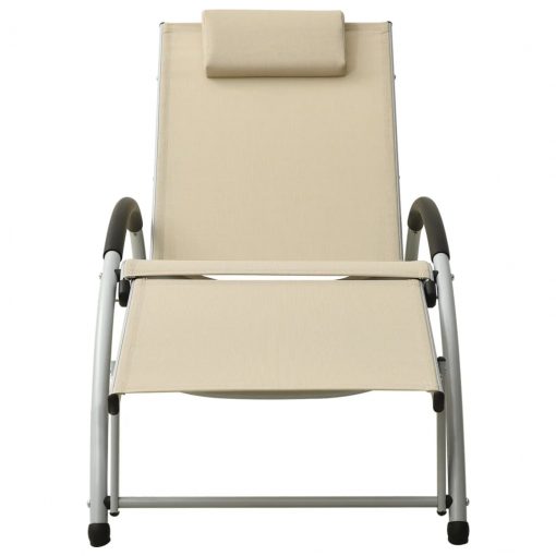 310530 Sun Lounger with Pillow Textilene Cream