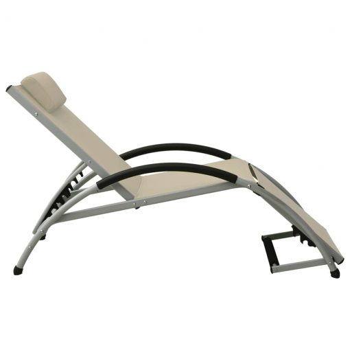 310530 Sun Lounger with Pillow Textilene Cream