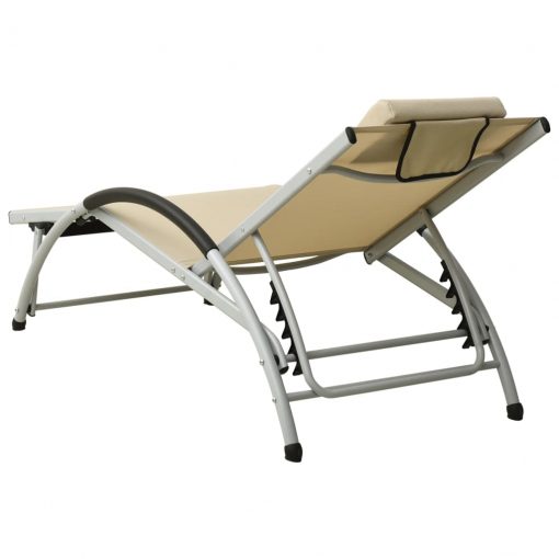 310530 Sun Lounger with Pillow Textilene Cream