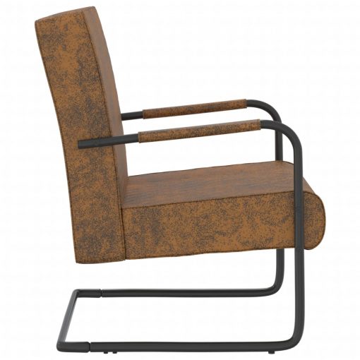 325734 Cantilever Chair Brown Fabric