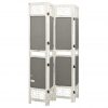 338555 4-Panel Room Divider Grey 140x165 cm Fabric