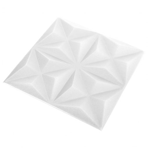 3D stenski paneli 48 kosov 50x50 cm origami beli 12 m²