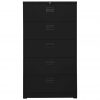 Arhivska omarica črna 90x46x164 cm jeklo