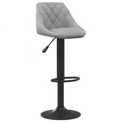 Barski stolček svetlo siv žamet