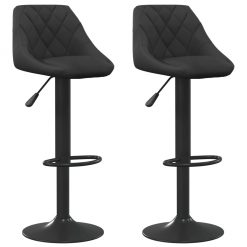 Barski stolčki 2 kosa črn žamet