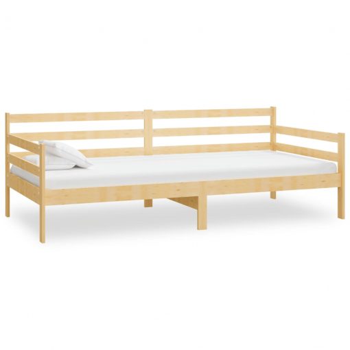 Dnevna postelja z vzmetnico 90x200 cm trdna borovina