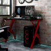 Gaming miza z nogami Y-oblike črna in rdeča 110x60x75 cm