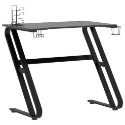 Gaming miza z nogami ZZ-oblike črna 90x60x75 cm
