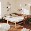 Izvlečna dnevna postelja 2x(90x200) cm medeno rjava borovina