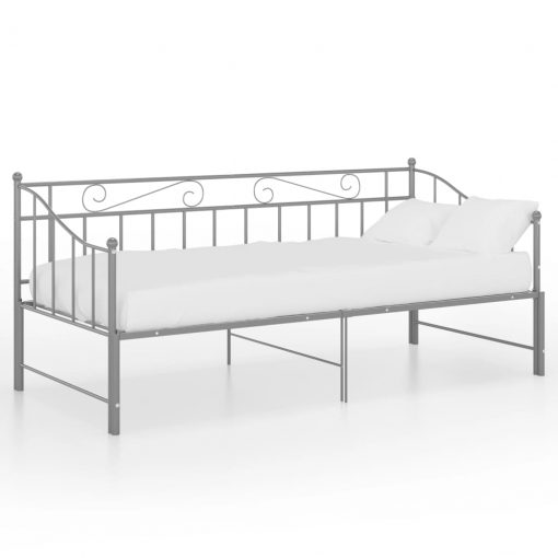Izvlečni posteljni okvir siv iz kovine 90x200 cm