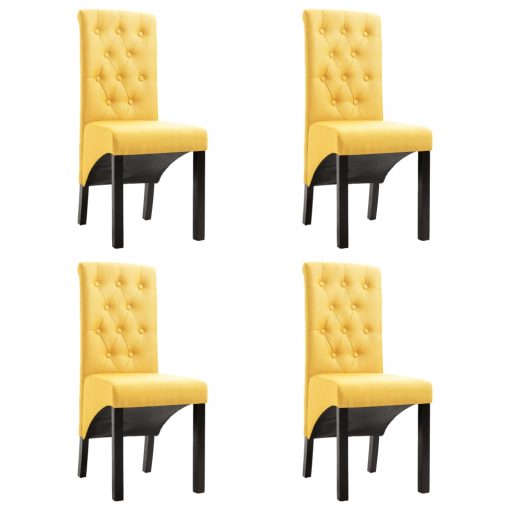 Jedilni stoli 4 kosi rumeno blago