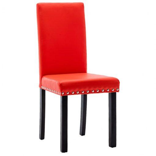 Jedilni stoli 6 kosov rdeče umetno usnje