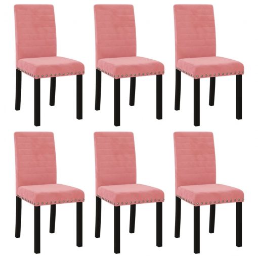 Jedilni stoli 6 kosov roza žamet