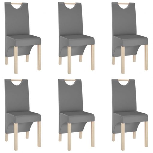 Jedilni stoli 6 kosov sivo umetno usnje