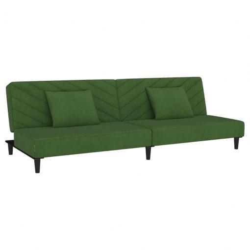 Kavč dvosed z ležiščem in dvema blazinama temno zelen žamet