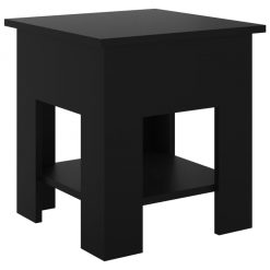 Klubska mizica črna 40x40x42 cm konstruiran les