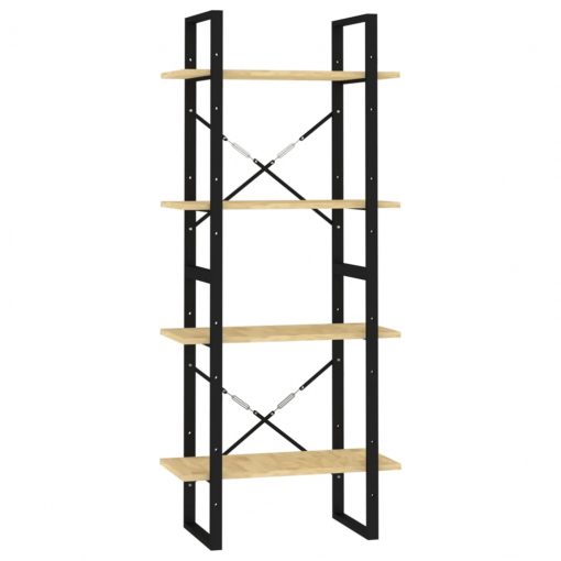 Knjižna omara 4-nadstropna 60x30x140 cm trdna borovina