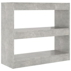 Knjižna omara/pregrada betonsko siva 80x30x72 cm