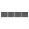 Komplet ograjnih panelov WPC 699x146 cm črn