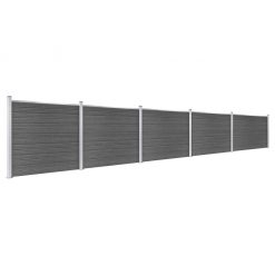 Komplet ograjnih panelov WPC 872x146 cm črn