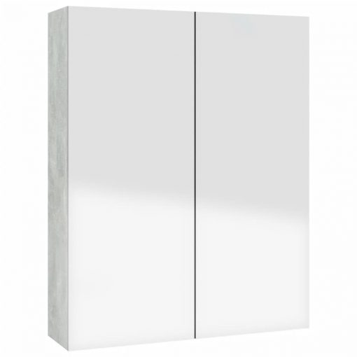Kopalniška omarica z ogledalom 60x15x75 cm MDF betonsko siva