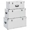 Kovčki za shranjevanje 3 kosi srebrn aluminij