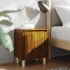 Nočna omarica z lesenimi nogami rjav hrast 40x30x50 cm