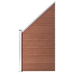 Ograjni panel WPC 95x(105-180) cm rjav