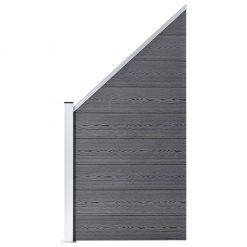 Ograjni panel WPC 95x(105-180) cm siv