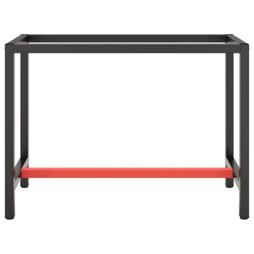 Okvir za delovno mizo mat črn in mat rdeč 110x50x79 cm kovinski