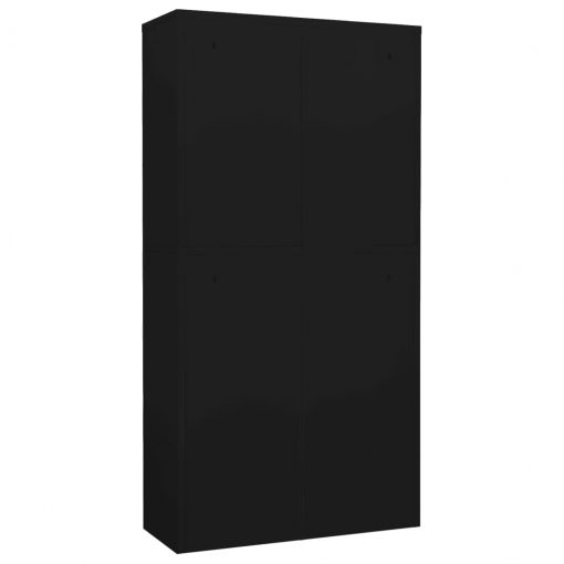 Pisarniška omara črna 90x40x180 cm jeklo