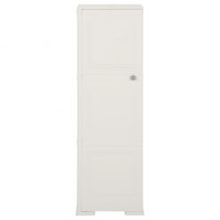 Plastična omarica 40x43x125 cm izgled lesa bela