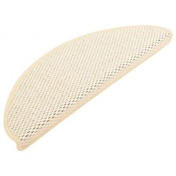 Samolepilne preproge za stopnice sisal 15 kosov 65x25 cm krem