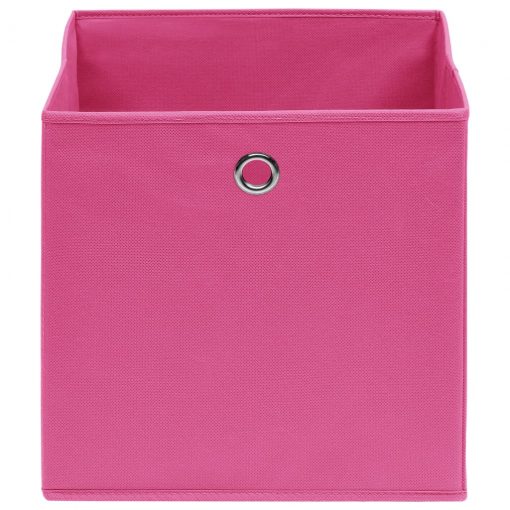 Škatle za shranjevanje 10 kosov roza 32x32x32 cm blago