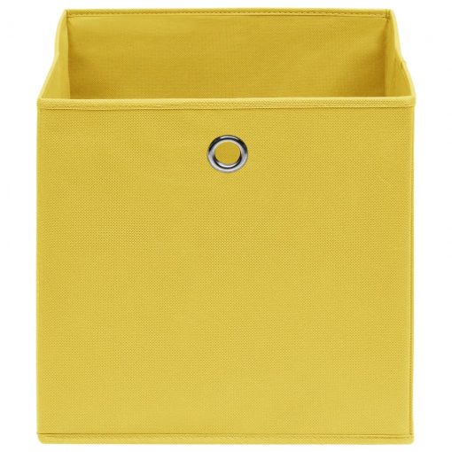 Škatle za shranjevanje 10 kosov rumene 32x32x32 cm blago