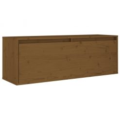 Stenska omarica medeno rjava 100x30x35 cm trdna borovina