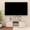 TV omarica bela 110x30x40 cm trdna borovina