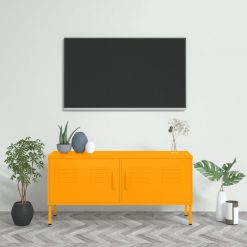 TV omarica gorčično rumena 105x35x50 cm jeklo