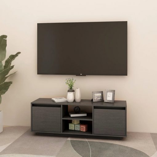 TV omarica siva 110x30x40 cm trdna borovina