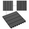 Talne plošče 11 kosov globok relief WPC 30x30 cm 1 m² črna