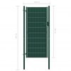 Vrata za ograjo PVC in jeklo 100x204 cm zelena