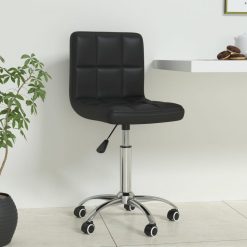 Vrtljiv pisarniški stol črno umetno usnje