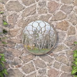 Vrtno ogledalo peščeno 60x3 cm železno okroglo zunanje