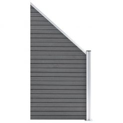 WPC ograjni panel 1 kvadraten + 1 poševni 273x186 cm sivi