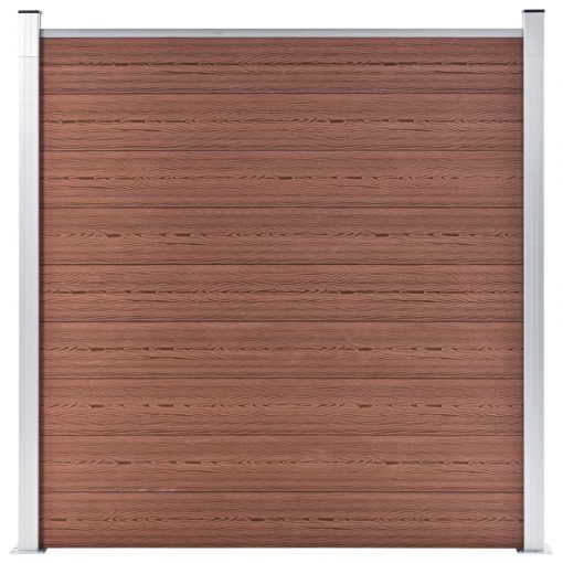WPC ograjni paneli 10 kvadratnih + 1 poševni 1830x186 cm rjavi