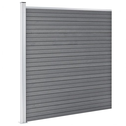 WPC ograjni paneli 10 kvadratnih + 1 poševni 1830x186 cm sivi
