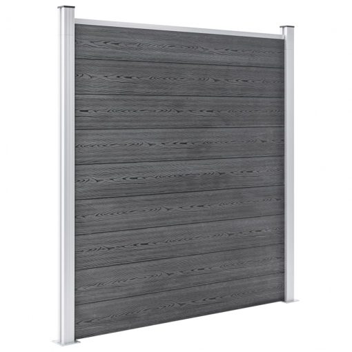 WPC ograjni paneli 10 kvadratnih + 1 poševni 1830x186 cm sivi
