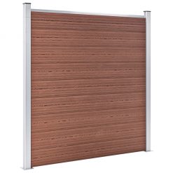 WPC ograjni paneli 3 kvadratni + 1 poševni 619x186 cm rjavi